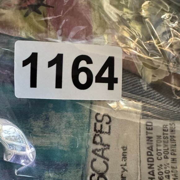 Silkscapes Jean Jacket Handpainted Cat Womens Vintage Artsy Patchwork Oversized - Picture 8 of 8